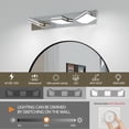 thumbnail image 2 of Chrome LED Modern Bathroom 3-Light Vanity Light Fixtures 23.6Inch, Dimmable Modern Acrylic Bathroom Wall Lighting Fixtures Over Mirror (Cool White 6000K), 2 of 9