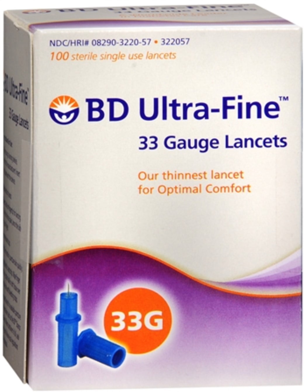 BD UltraFine 33 Gauge Lancets 322057 100 Each
