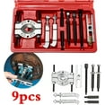 thumbnail image 2 of 9Pcs Bearing Puller Set Heavy Duty Steel Pinion Wheel Bearing Separator Kit With Jaws Pinion Wheel Hub Axle Puller Extractor, 2 of 6