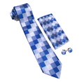thumbnail image 5 of Conjunto de Corbata Barry.Wang de Cuadros para Hombres con Accesorios, 5 of 5