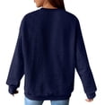 thumbnail image 4 of Women's Waffle Knit Raglan Sleeve Round Neck Long Sleeve No Hood Sweatshirt with Pocket, Fashion Casual Pullover Top for Daily Wear, Casual Activities, Festival and Work Outfits Navy XL, 4 of 8