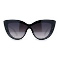 thumbnail image 1 of Womens Oversized Shield Cat Eye Inset Lens Sunglasses Black White Smoke, 1 of 4