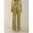 thumbnail image 6 of Wide Leg Yoga Pants for Women Loose Cozy Sweatpants High Waisted Lounge Flowy Pants with Pockets Grass Green M, 6 of 9