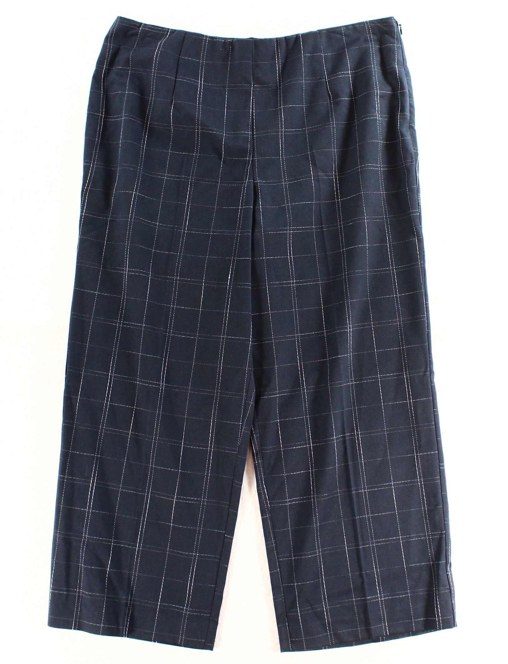 women's navy blue capri pants