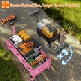thumbnail image 3 of Yacona 35" L Extra Long Wagons Carts Foldable, 180L Heavy Duty Collapsible Wagon with Wheels, 360Lbs Portable Utility Cart for Shopping, Grocery, Garden, Beach, Camping, Pink, 3 of 9