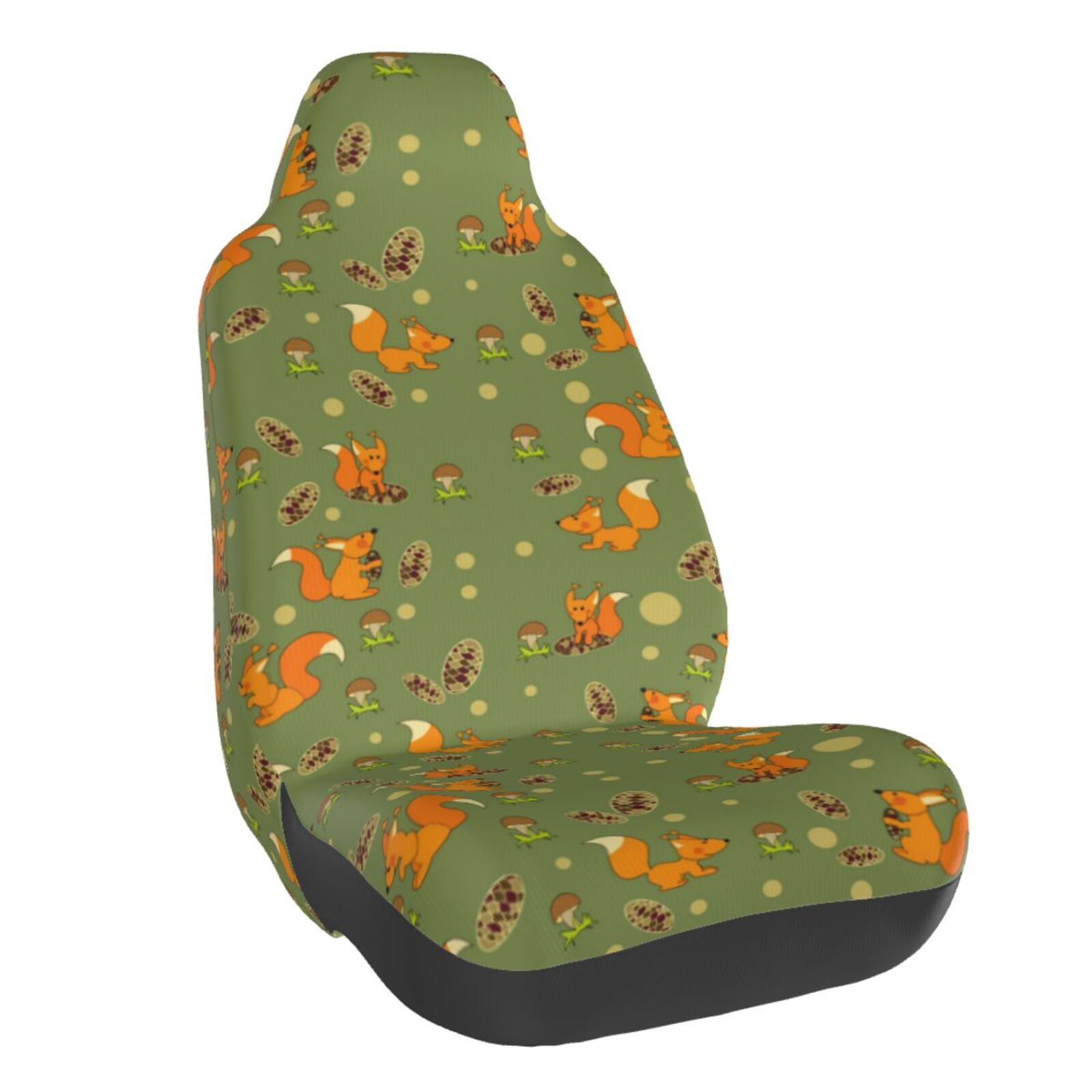 Lsque Squirrel And Nuts Pattern Car Seat Covers for Front Seats , Waterproof Seat Covers for Cars, Sporty Front Seat Covers,Car Seat Cover Protector Front Seats