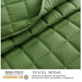 thumbnail image 5 of Chezmoi Collection Tencel Modal Blend Quilt Set Queen Size, Forest Green, Lightweight Soft Bedspread Detailed Square Stitched Quilt for All Seasons, 3-Piece, 5 of 9