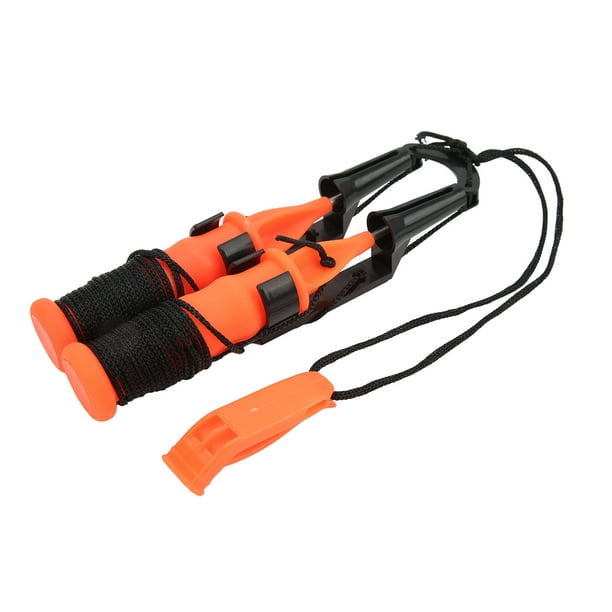Youthink Portable Fishing Ice Picks, Lightweight Fishing Ice Picks Orange Handle With Emergency Whistle For Hiking And Fishing Black Rope