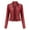 Red, variant on qolati Faux Leather Jacket Women Vintage Motorcycle Biker Cropped Coat Lightweight Full Zip Up Slim Fit Open Front Jackets Outwear
