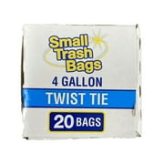 Basic 4 Gallon Twist Tie Bathroom Bags, 20 Bags