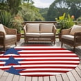 thumbnail image 4 of 4th of July Round Area Rug 8Ft Washable Large Circle Rugs for Living Room Dorm, Independence Day Red Blue Stars Striped Non-Slip Carpet Floor Mats Indoor Outdoor Carpet Runner Aesthetic Home Decor, 4 of 8
