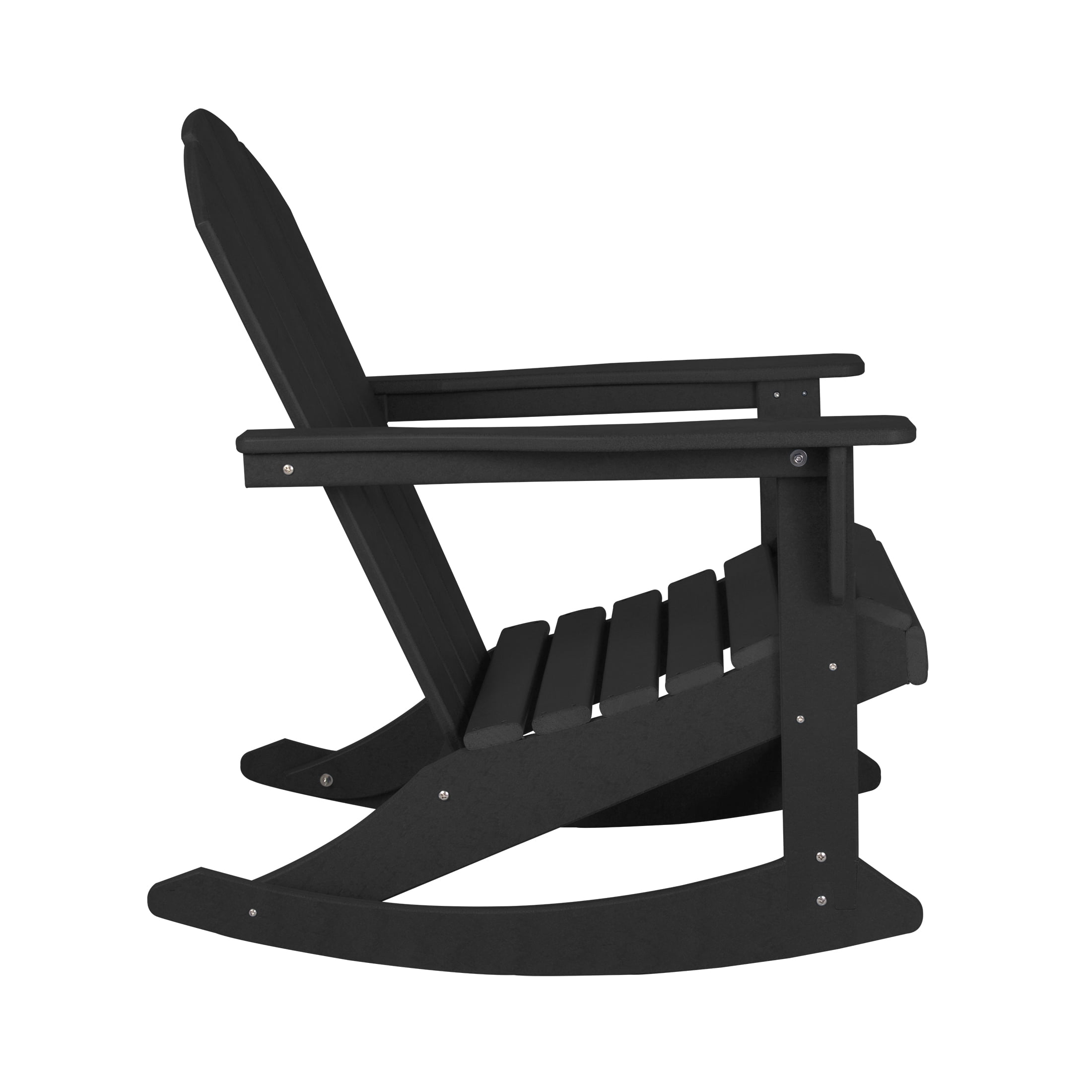 GARDEN Set of 2 - Plastic Outdoor Rocking Chairs for Patio Porch, Black