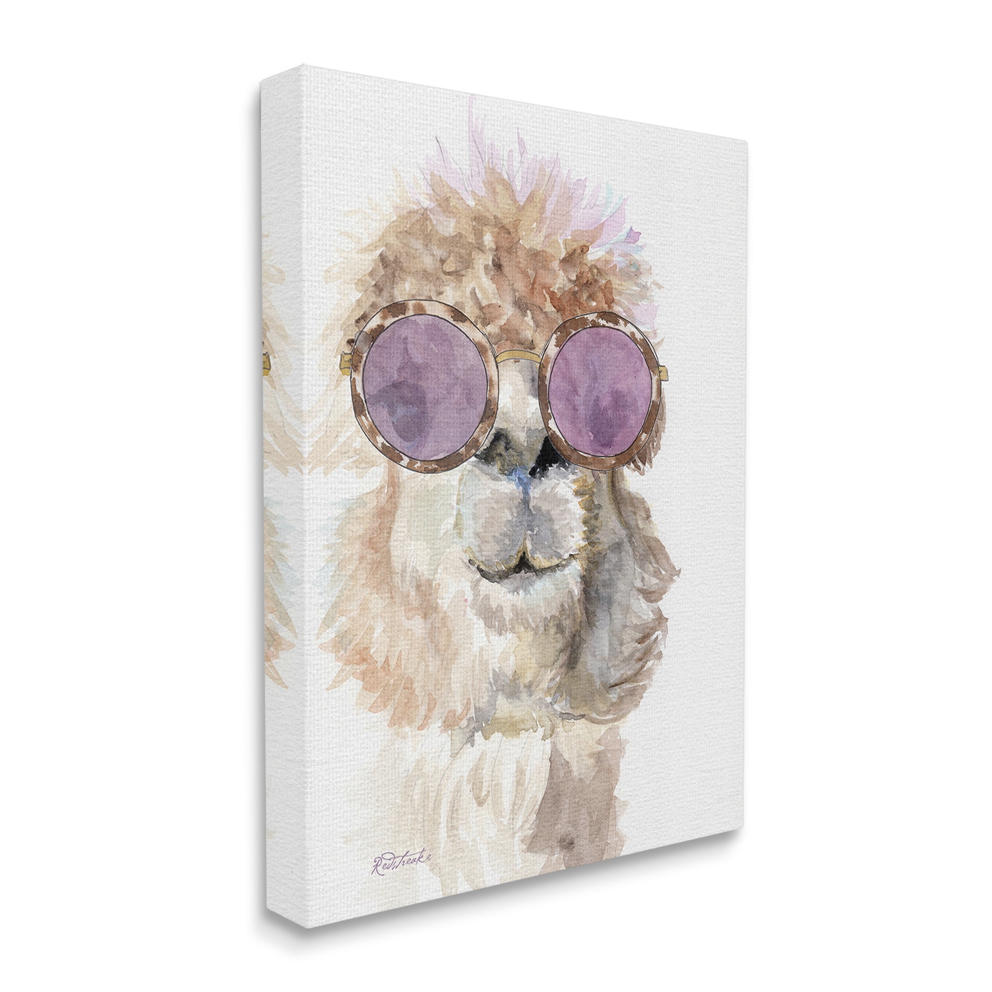 Stupell Industries Fashionable Alpaca Portrait Animals & Insects Painting Gallery Wrapped Canvas Art Print Wall Art, 16 x 20