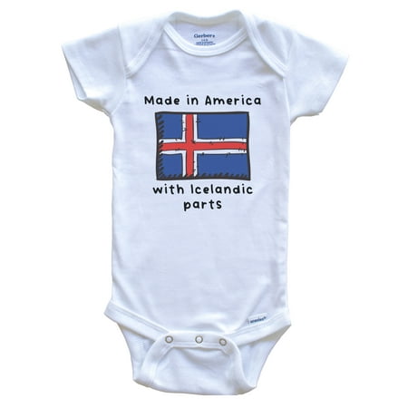

Made In America With Icelandic Parts Iceland Flag Baby Bodysuit