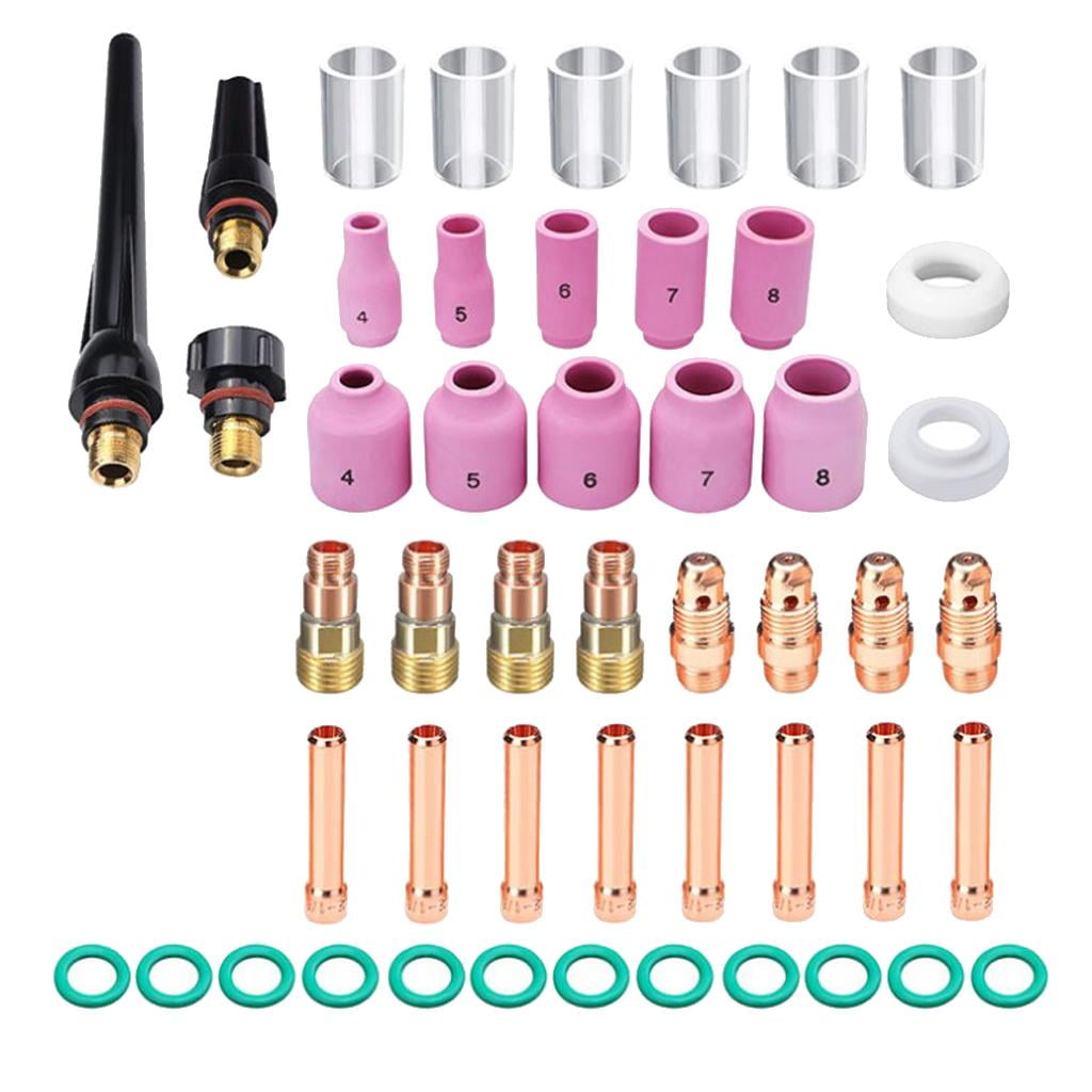 49pcs WP 17 18 26 TIG Gas Lens Collet Body Consumables Kit Fit TIG Welding Torch 