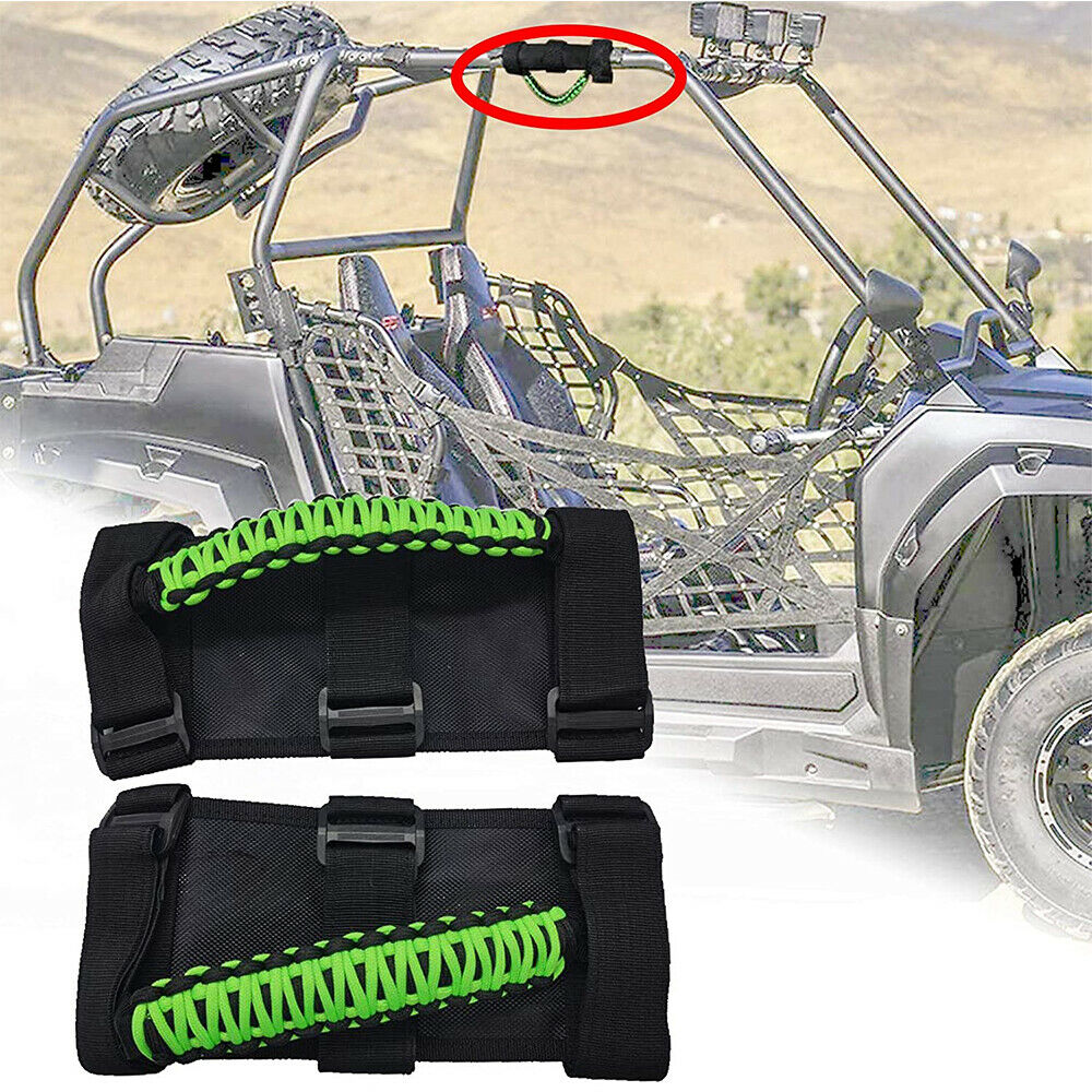 iFJF Green Roll Bar Grab Handles for Wrangler JK JL,Polaris RZR