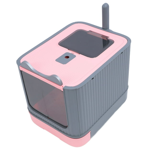Enclosed Cat Litter Box Large Capacity Top Entry Odor Control Plastic Covered Kitty Litter Box
