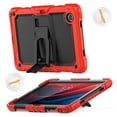 thumbnail image 2 of for Lenovo Tab M10 (3rd Gen) 10.1 TB-328F Case with PET Screen Protector + Pencil Holder + Stand + Shoulder Strap | Heavy Duty Protection 3 Layer Silicone PC Case | Red+Black, 2 of 8