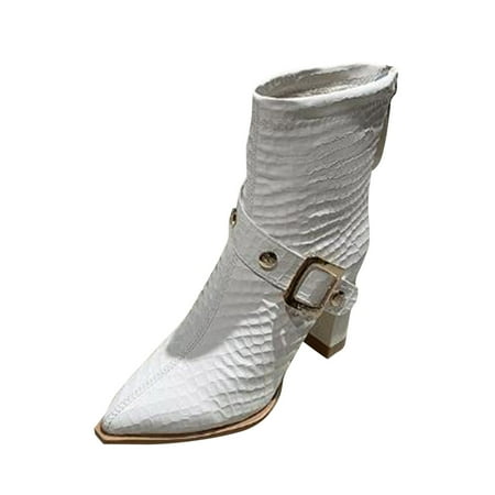 

Drop Women Boots Mid Heels Ladies Round Toe Booties Woman High Heel Ankle Shoes Boots For Ladies Heels Women