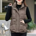 thumbnail image 4 of Rutainlusire Womens Puffer Vest Womens Hooded Solid Color Trendy Puffer Vest Ladies' Casual Colored Sleeveless And Hoodless Jacket With Pockets And Stand Collar, 4 of 5