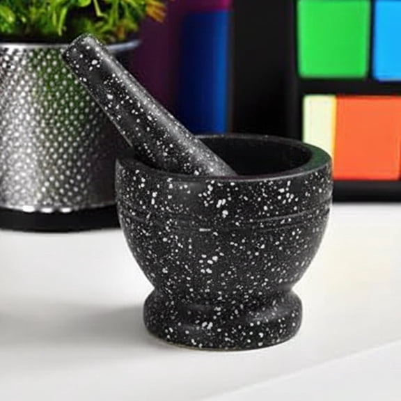 Heavy Duty Mortar and Pestle Set, Non Slip Base, Make Fresh Guacamole, Salsa, Pesto, Stone Grinder Bowl, Herb Crusher, Spice Grinder