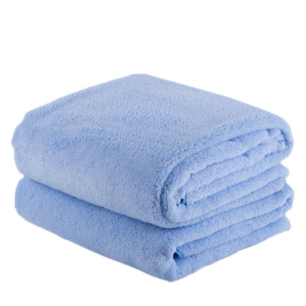 Soft Plush Fleece Bath Towels Set in 2 Packs Finest & Comfort, 60"x30" ,Solid Colors Walmart
