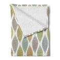 thumbnail image 2 of Leaf Soft Flannel Fleece Throw Blanket, Scribbled Motifs on Pastel Colored Uneven Ogee Forms Vintage Inspirations, Cozy Plush for Indoor and Outdoor Use, 50" x 70", Multicolor, by Ambesonne, 2 of 5