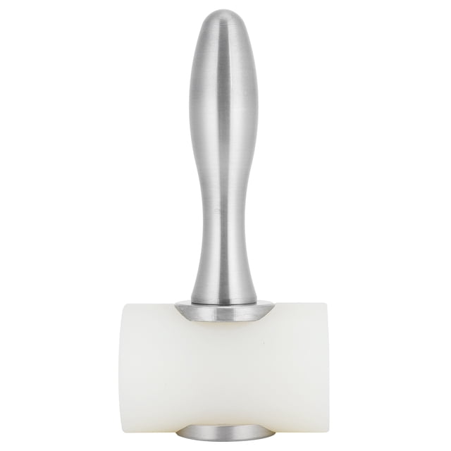 Martillo para artesanía en cuero, hecho a mano, de nailon, para tallado y grabado (mango de aleación de aluminio, doble cabeza, blanco)