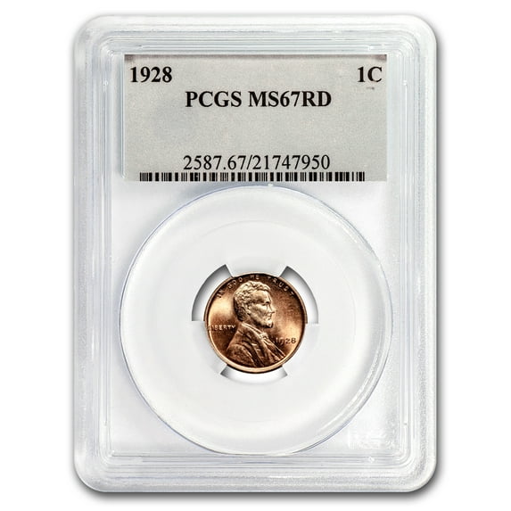 1928 Lincoln Cent MS-67 PCGS (Red)