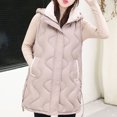 thumbnail image 2 of Htigea Long Outerwear for Women Unisex Casual Solid Vest Zipper Pocket Loose Sleeveless Jacket Hooded Coat Double Vest Puffer Vest Women Linen Khaki,XXL, 2 of 6