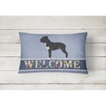thumbnail image 2 of Cane Corso Welcome Canvas Fabric Decorative Pillow Blue, 2 of 3