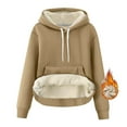 thumbnail image 7 of Atogsazn Womens Sherpa Lined Hoodies Casual Fleece Long Sleeve Pullover Sweatshirt Thick Warm Tops Clothing Outerwear 01-Khaki M Fashion, 7 of 7