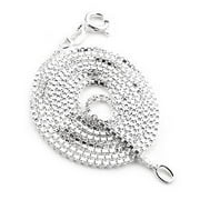 Italian 1mm Sterling Silver Box Link Chain Necklace