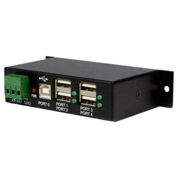 MOUNTABLE 4PORT BLACK METAL USB HUB