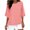 Orange, variant on Staron Women's Casual Shirt 3/4 Sleeve Crew Neck Loose Blouse Solid Color Basic Comfy Relaxed Fashion Top for Spring Summer Vacation Travel Beach, Red S