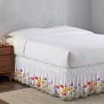 thumbnail image 5 of Watercolor Style Bed Skirt King Size 18" Drop Colorful Flower Bee Adjustable & Elastic Wrap Around Bed Skirts Pleated Dust Ruffles, 5 of 9