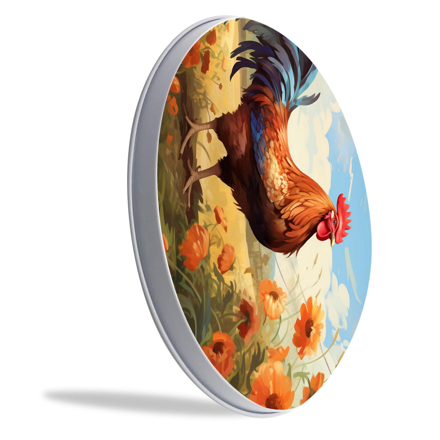 Round Stove Burner Covers 4 Pcs Metal Electric Stove Burner Covers 8Inch And 10Inch ,Lovely Rooster Butterfly Flower beautiful