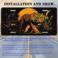 thumbnail image 3 of 1 Pcs 2D Flat License Plate Covers & Frames, A Tiger at Sunset For Decorative Front, Waterproof For Decoration Aluminum License Plate Covers & Frames Cover For Men Women, 12" X 6", 3 of 7
