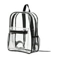 thumbnail image 3 of Mochila transparente Mochila grande para computadora portátil Mochila con cremallera Mochila informal Mochila escolar Negro Jinwen Paquete de PVC, 3 of 8