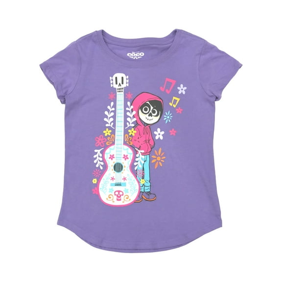 Disney Girls Purple Short Sleeved Coco T-Shirt Tee Shirt Large 10-12 Plus