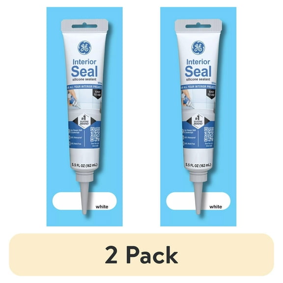 (2 pack) GE Interior Seal Kitchen & Bath, Pack of 1, White 2.8 oz Tube