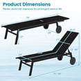 thumbnail image 3 of Gymax Chaise Longue de Patio avec Roues, Dossier Réglable à 6 Positions, Siège Respirant pour l'Extérieur, Noir, 3 of 6