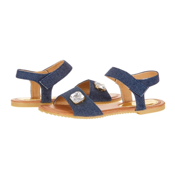 Victoria K Women's Rhinestone Embellished Denim Fashion Sandal