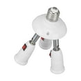 thumbnail image 1 of Light Socket Extender Accessory, ABS 3 in 1 E27 Lamp Adapter 85-265V Button Switch  for Office, 1 of 7