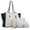 White, variant on WOMEN SHOULDER CROSSBODY TOTE LARGE CAPACITY PU LEATHER 4 PCS. IN ONE SET.