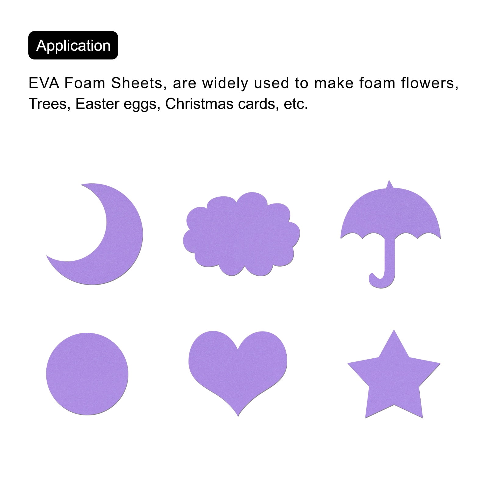 Uxcell EVA Foam Sheets Light Purple 19.7 Inch x 19.7 Inch 2mm Thick Crafts Foam Sheets for Costumes, Arts and Crafts Projects Pack of 5