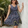 thumbnail image 3 of Australian Aboriginal Patterns Dress Fashion Beach Long Dresses Female Party Printed Sundress, 3 of 7
