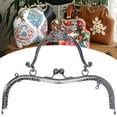 thumbnail image 3 of Spptty Metal Purse Frame Kiss Clasp Lock Retro Embossed Handle Hardware Accessories 20.5cm,Kiss Clasp Lock,DIY Purse Frame, 3 of 9