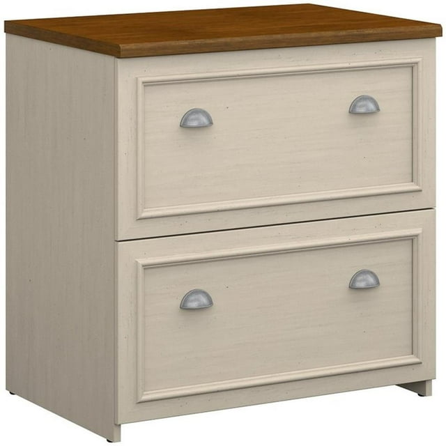 Pemberly Row 2 Drawer Lateral File Cabinet in Antique White - Engineered Wood