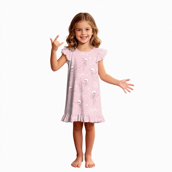 TOWED22 Girls Nightgowns Toddler Nightgown Halloween Cute Pajamas Dress Night Gowns for Kids Girl Clothes Girls' Sleepwear